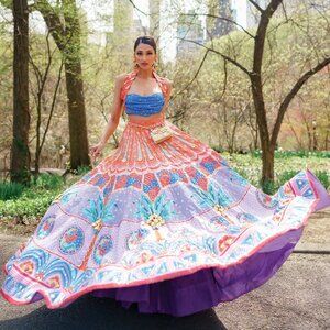 Papa Don't Preach - Serenity - Lilac Printed and Embellished Lehenga set